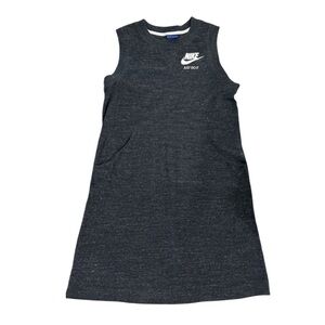 Nike Just Do It Sleeveless Dress Medium Gray Athletic Pocket Dress
